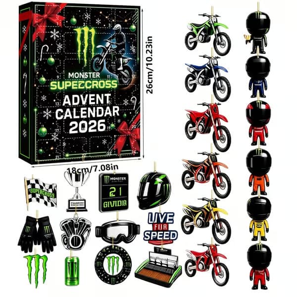 Adventskalender - Motocrossracing - Julgransprydnad