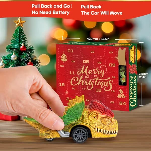 Dinosaur Monster Truck Julekalender 2026 24-dagers nedtelling for barn og gutter