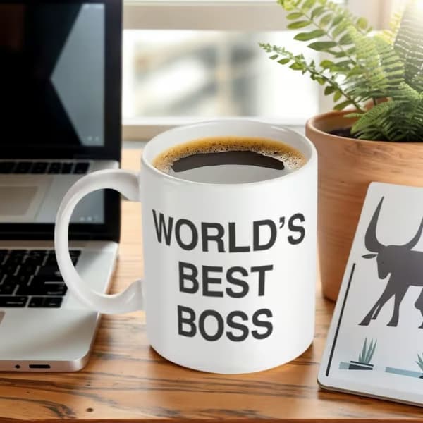 Best Boss kaffekopp hvit, egnet for kontor og andre steder