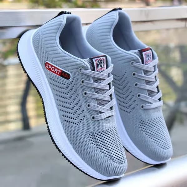 Ventilerande vävda sneakers för män sportskor Black 39