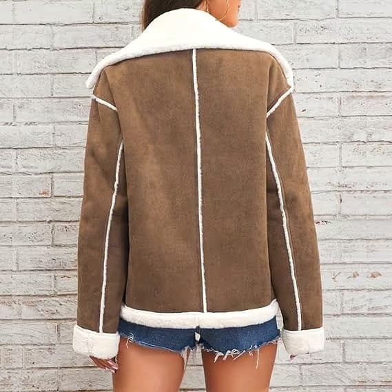 Vinterjacka för dam, fleece, varm, termisk, passform för inomhusbruk, sportjackor, vinterjacka Café XL