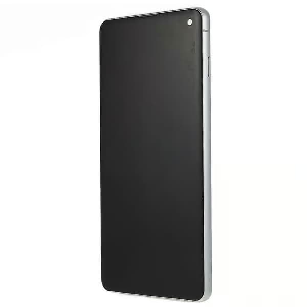For Samsung Galaxy S10 G973 Grad C LCD-skjerm og digitaliseringsenhet med ramme, reservedel Silver Silver