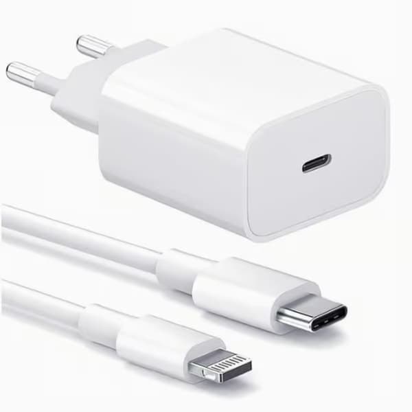 Pakke - Lader for iPhone Adapter + Kabel 20W USB-C hurtiglader 4