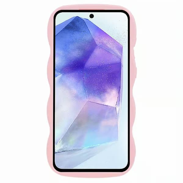 Fodral för Samsung Galaxy A15 4G/5G Vågformat stötsäkert TPU-telefonfodral Pink