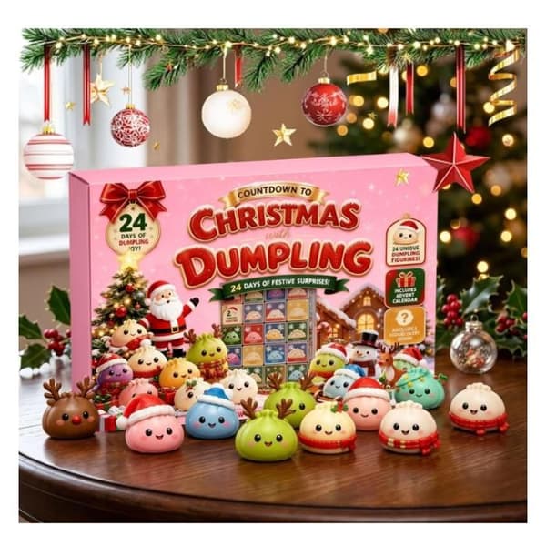 2026 Jul Squishy Adventskalender, Squishy Dumpling Fidget Julnedräkningskalender, 24 Sensoriska Leksaker