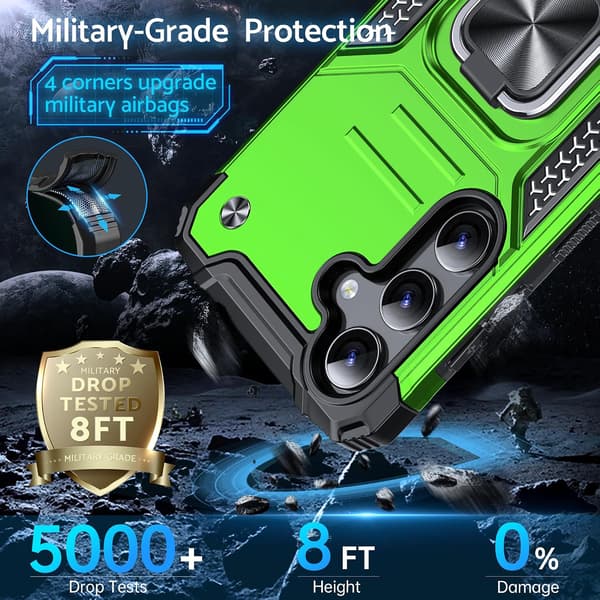 Fodral för Samsung Galaxy S24, militärklassat stötsäkert Green Olive