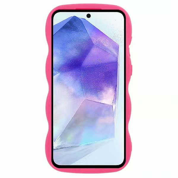 Fodral för Samsung Galaxy A15 4G/5G Vågformat stötsäkert TPU-telefonfodral Rose