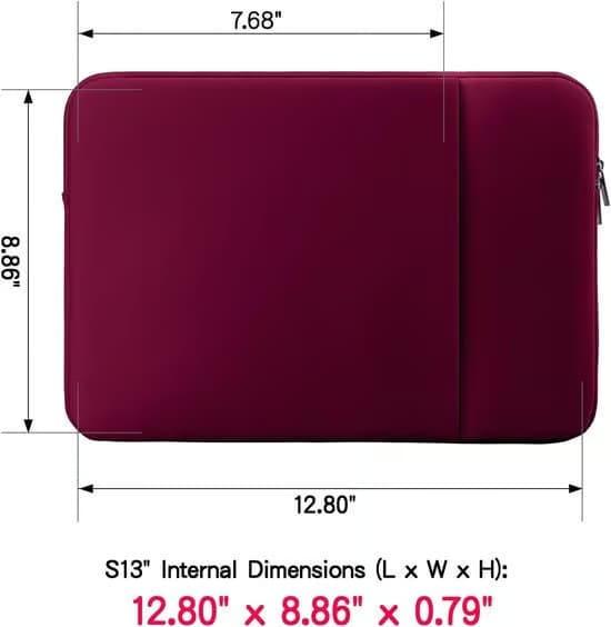 Laptop-etui - 13 tommer - 2-delt sæt - Computertaske - Velegnet til 13-tommer bærbare computere (og andre) - Inkluderer ekstra lomme