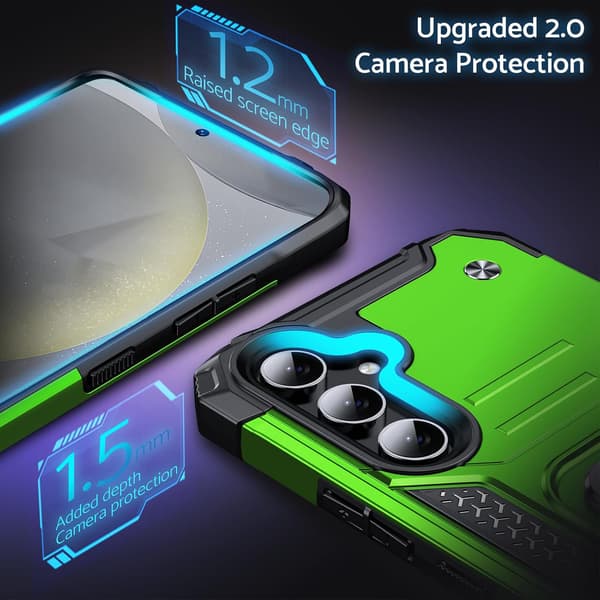 Fodral för Samsung Galaxy S24, militärklassat stötsäkert Green Olive