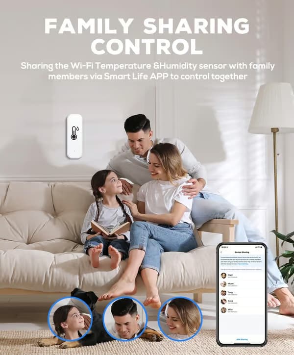 4-pack Smart WiFi Termometer Hygrometer - Trådlös temperatur- och fuktsensor med app-notiser