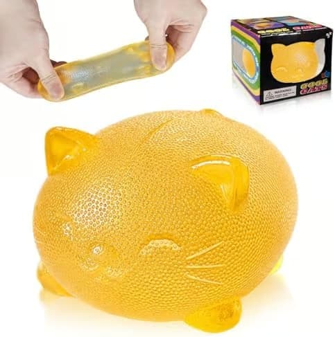 Cool Cat Squishy Fidget-leksaker, Gul Taba Squishy Katt-klämleksak Yellow