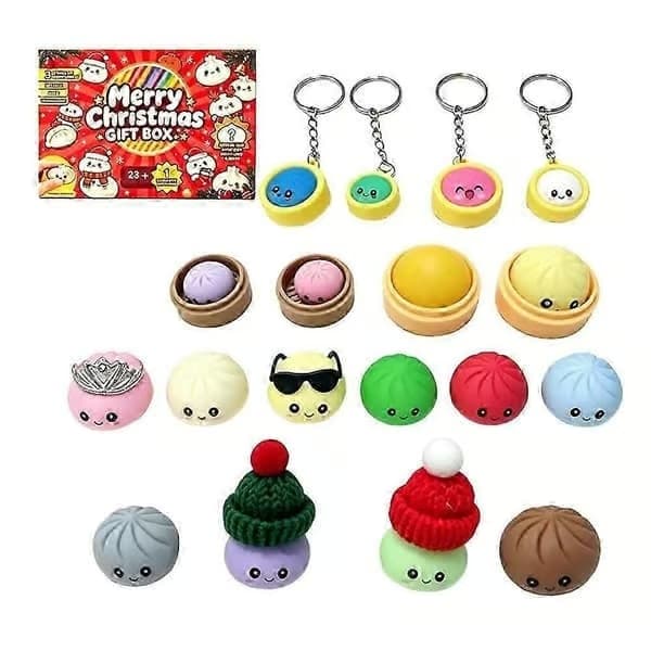 Jul-Squishies Adventskalender 24 dagars överraskningslåda med leksaker Julklapp B