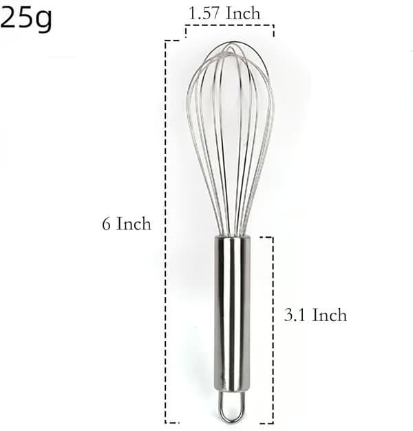 Manuelle eggevisper 2-pakning 15 cm lange visper i rustfritt stål for brød, kaker og matlaging (15 cm)