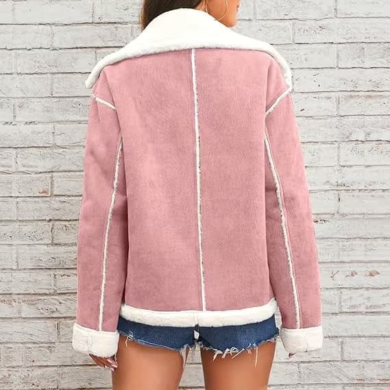 Vinterjacka för dam, fleece, varm, termisk, passform för inomhusbruk, sportjackor, vinterjacka Rose XL