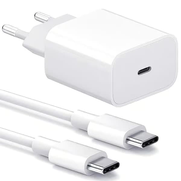 Oplader - Hurtigoplader 20W USB-C Adapter + Kabel 2m 2-pack USB-C