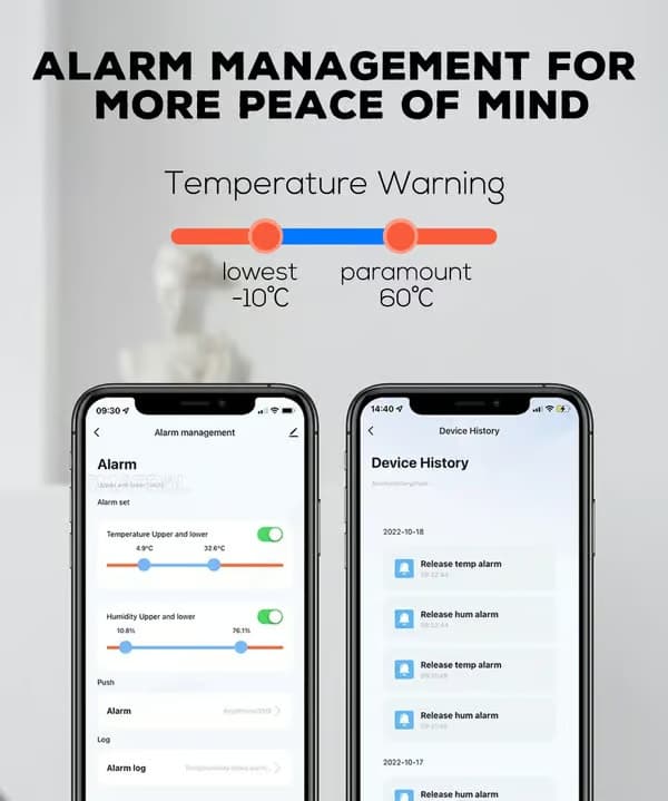 4-pack Smart WiFi Termometer Hygrometer - Trådlös temperatur- och fuktsensor med app-notiser