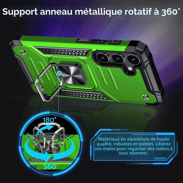Fodral för Samsung Galaxy S24, militärklassat stötsäkert Green Olive