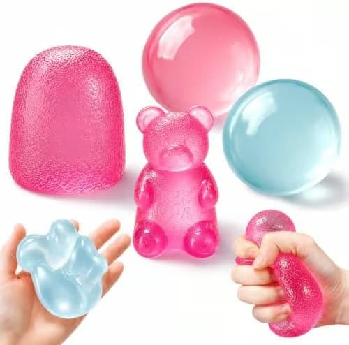 4 st Taba Squishies Fidget-leksaker, stressbollar för barn och vuxna 3pink&bule