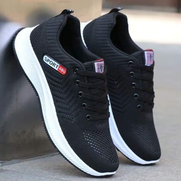 Ventilerande vävda sneakers för män sportskor Grey 41