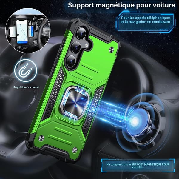Fodral för Samsung Galaxy S24, militärklassat stötsäkert Green Olive