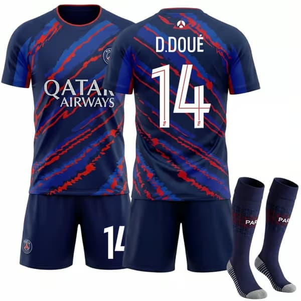 2026 Paris Saint Germain träningströja för barn och vuxna nr 14 Doue 28