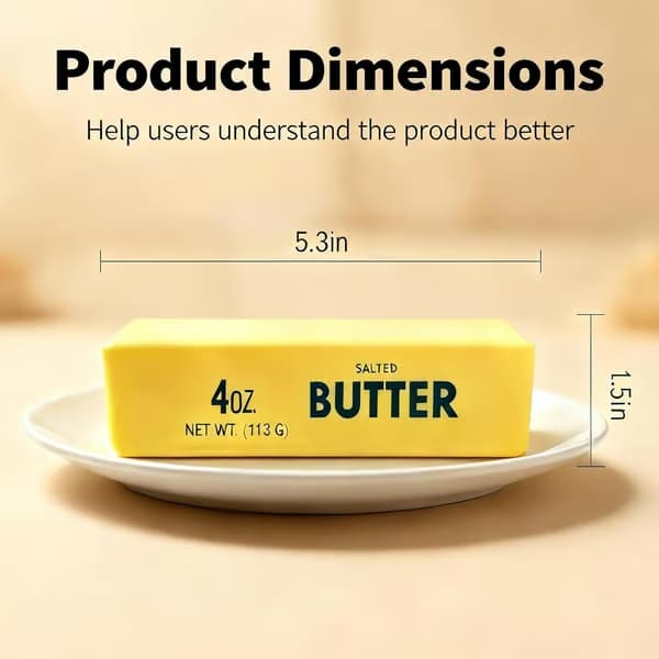 Smör Squishy Leksak, Långsamt Stigande Ostkub Stresslindrande Fidget Leksak för Barn & Vuxna 1-Butter