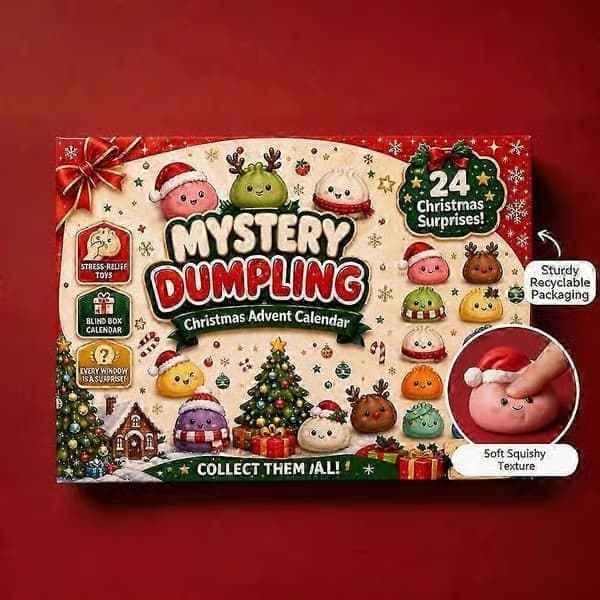 Squishy Adventskalender 2026, 24 dagars julöverraskningar i en leksakslåda, perfekt julklapp för barn