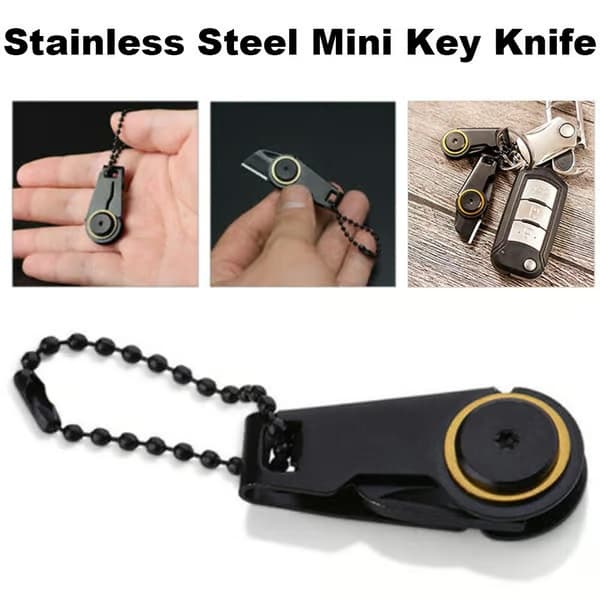 Minikniv för nyckelring utomhus EDC, hopfällbar