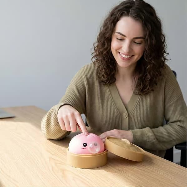 Dumpling Squishy Legetøj Boblepustende Bao Bun Squeeze Langsomt Stigende Hvidt Squeeze Legetøj Blødt Afslapningslegetøj til Afspænding