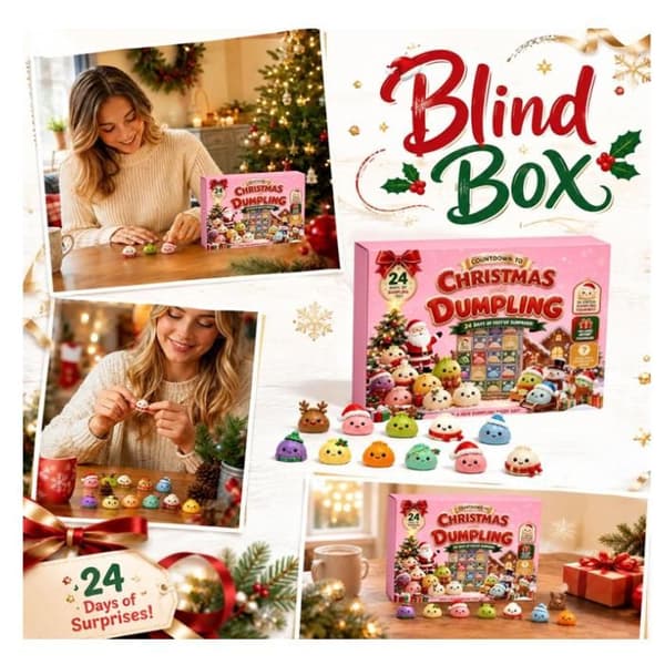 2026 Jul Squishy Adventskalender, Squishy Dumpling Fidget Julnedräkningskalender, 24 Sensoriska Leksaker