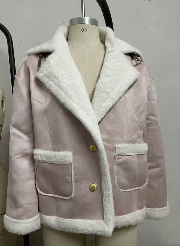 Vinterjacka för dam, fleece, varm, termisk, passform för inomhusbruk, sportjackor, vinterjacka Rose XL