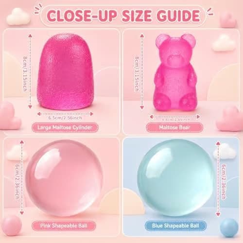 4 st Taba Squishies Fidget-leksaker, stressbollar för barn och vuxna 3pink&bule