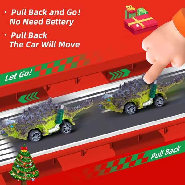 Dinosaur Monster Truck Julekalender 2026 24-dagers nedtelling for barn og gutter