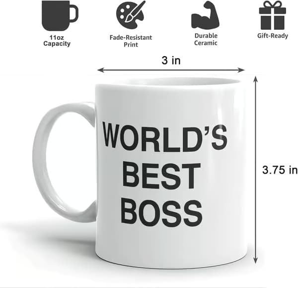 Best Boss kaffekopp hvit, egnet for kontor og andre steder