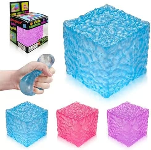 Stresskub Squishy Fidget, blå squishies klämvänlig sensorisk leksak Sky Blue