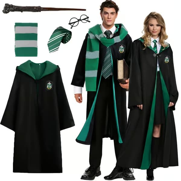 WB-inspirert preppy kostymetilbehørssett i polyester for voksne til Halloween og cosplay Red 5 piece set