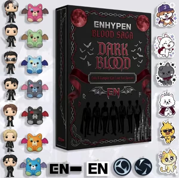 KPOP Groups Julekalender 2026, Akryl Nedtællings-Blind Box med 24 Rum Katseye2