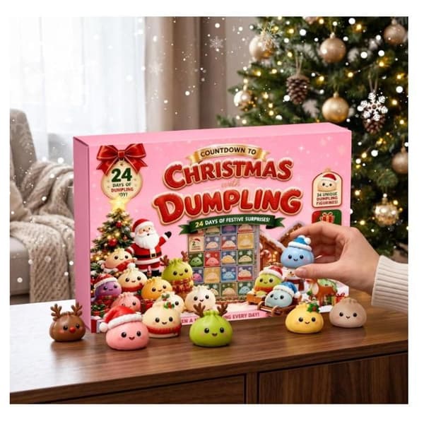 2026 Jul Squishy Adventskalender, Squishy Dumpling Fidget Julnedräkningskalender, 24 Sensoriska Leksaker