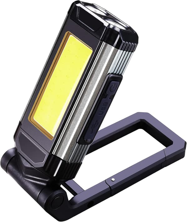 Genopladelig LED-arbejdslampe, COB-områdelampe med magnetisk base