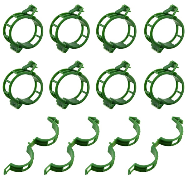 Växtklämmor för plantstöd/spaljé 100-pack Grön Grøn
