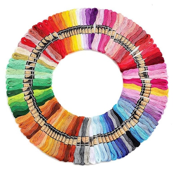200 dukker broderigarn / moulinegarn multifarve Multicolor one size