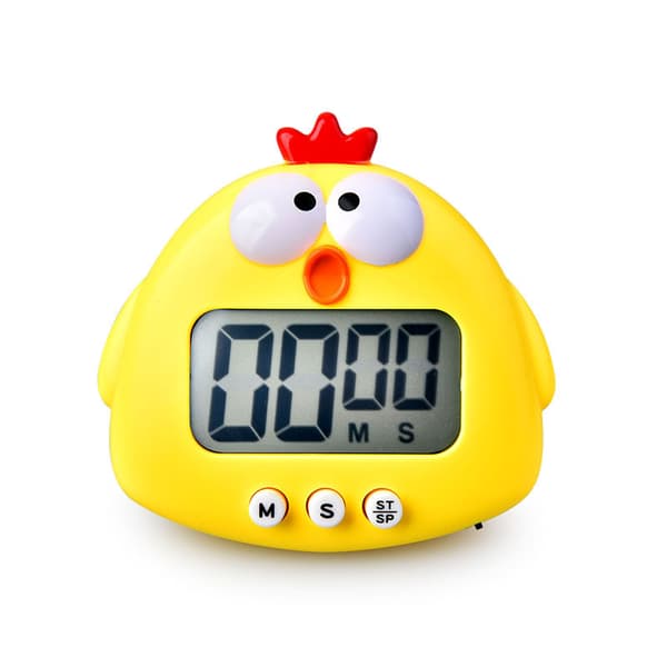 1-pack digital kökstimer med stark magnet ryggstöd Ljudlarm (Yellow Chick)
