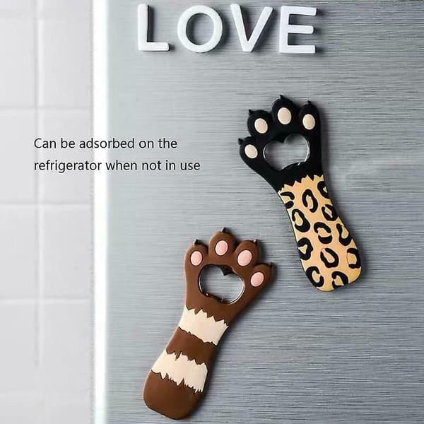 Cute Cat Claw Shaped Bottle Opener Refrigerator Magnet Beer Openers Brown