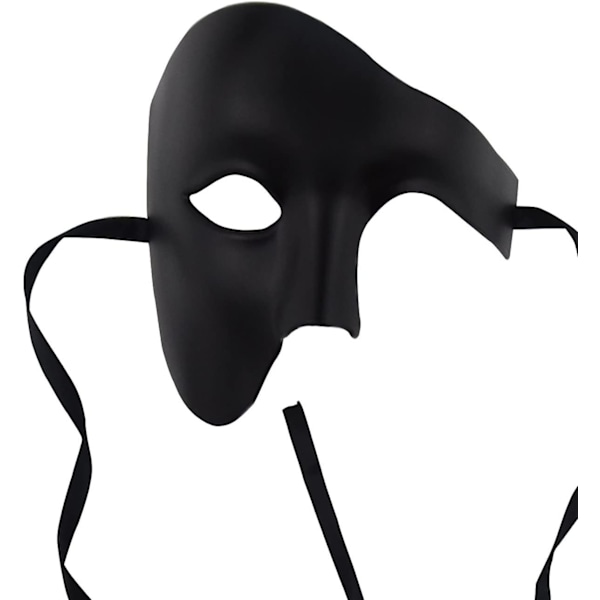 Mask för män Halloween Phantom of the Opera Masquerade Mask Black