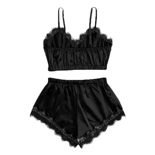 Kvinner sexy stropper sexy kostyme delt stropper pyjamas Svart Black S