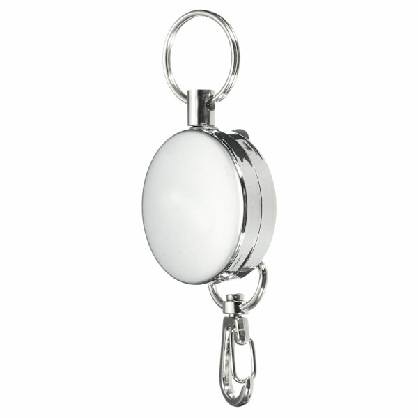 Nøglering med jojo-funktion, karabinhage Silver Silver