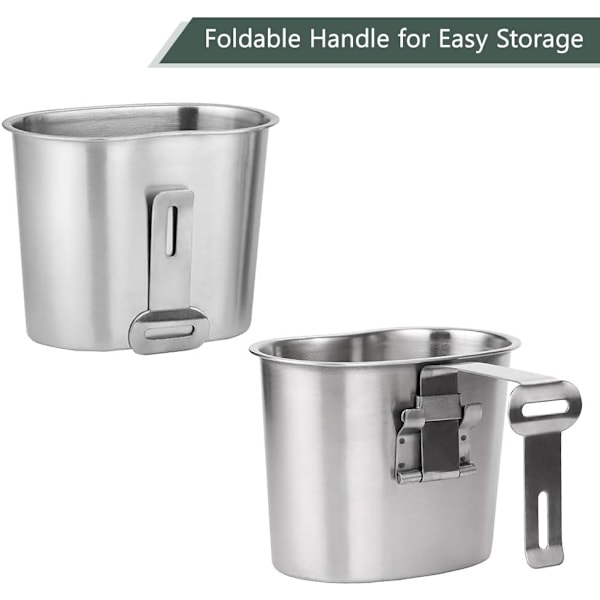 Militär Vattenflaska Kit 2st 1000ml 600ml Rostfritt Stål Militär