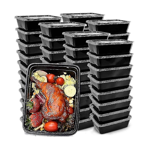 50-pack Matlådor för Matlagning Återanvändbara Matlådor i Plast Bentolådor Matförvaring Lunch As shown