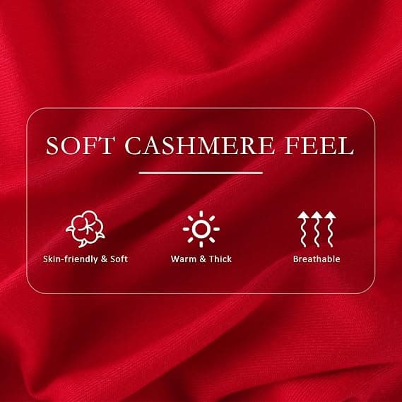 Dame tørklæde cashmere tørklæde vinter tørklæde varmt tørklæde rød