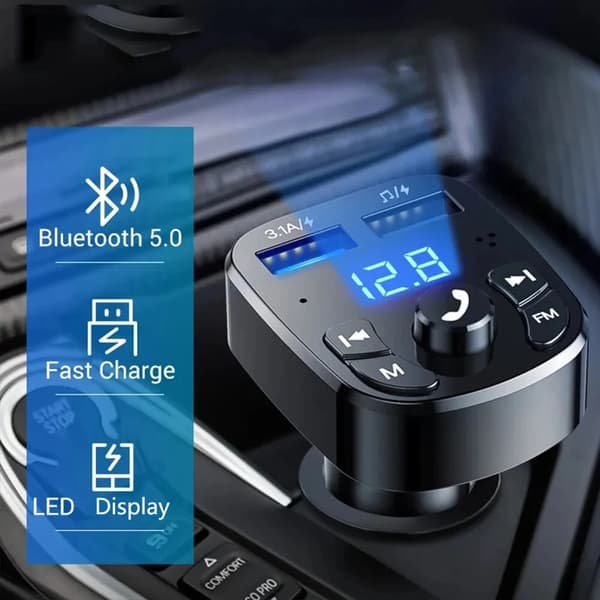 Bil Mp3-spiller Dual Usb Hurtiglader Fm Bluetooth-mottaker Bluetooth-kompatibel 5.0 Fm-sender
